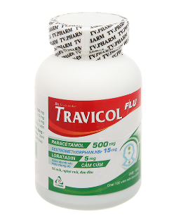 Travicol flu 500mg TVPharm (Lọ/100v)