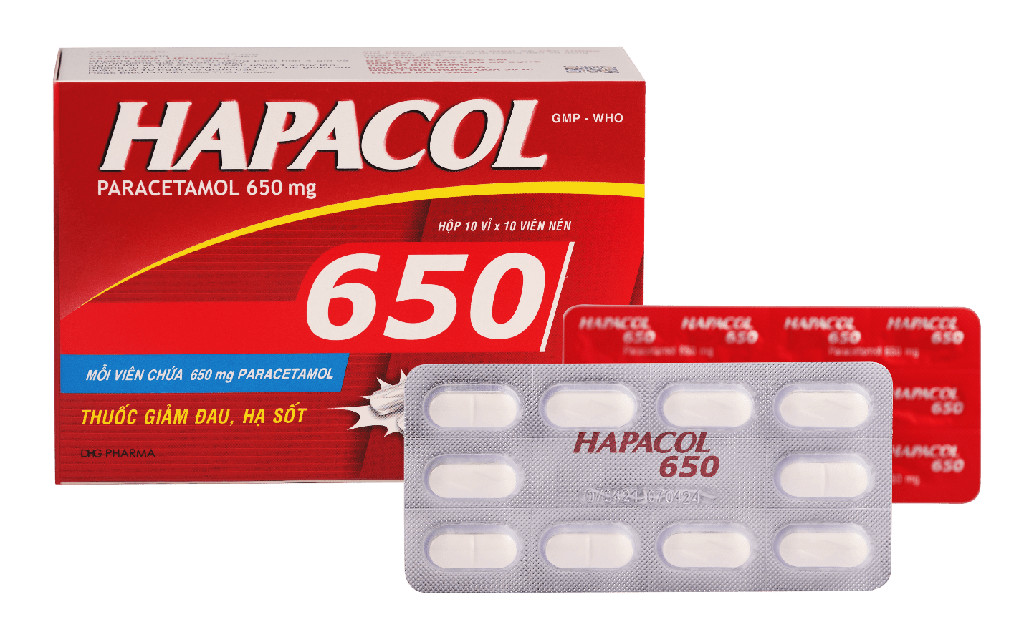 Hapacol Paracetamol 650mg DHG Hậu Giang (H/100v) Hộp to