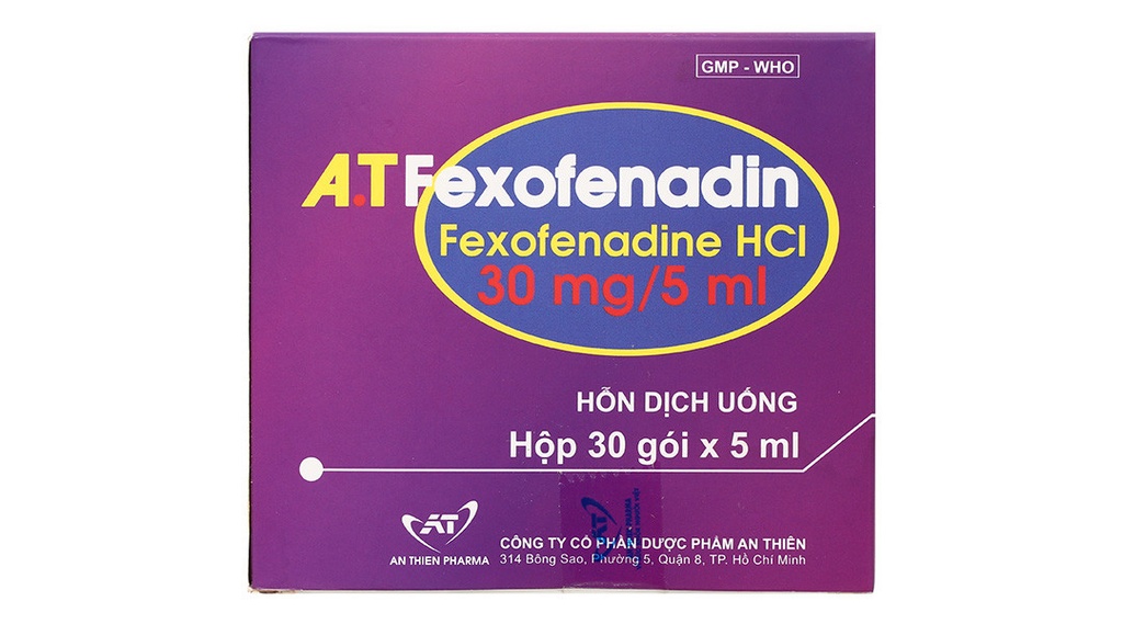 A.T Fexofenadin 30mg/5mg gói An Thiên (H/30gói/5ml)