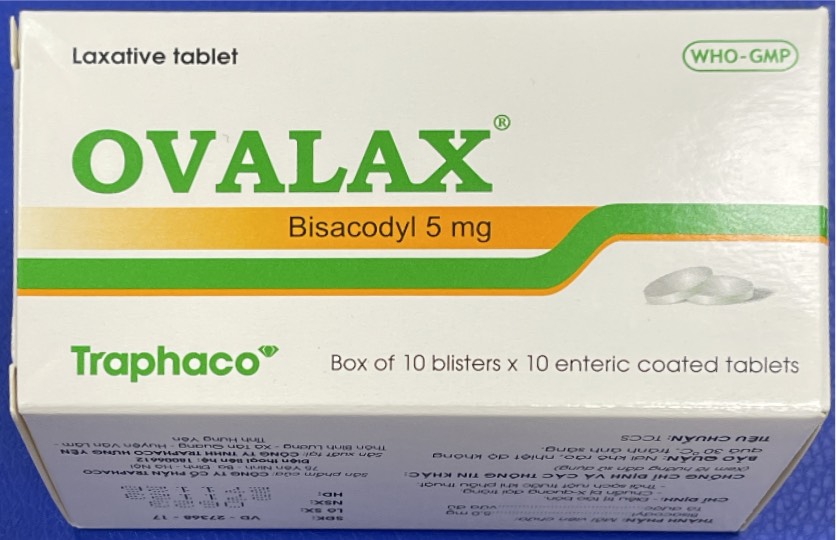 Ovalax Bisacodyl 5mg Traphaco (H/100v) to