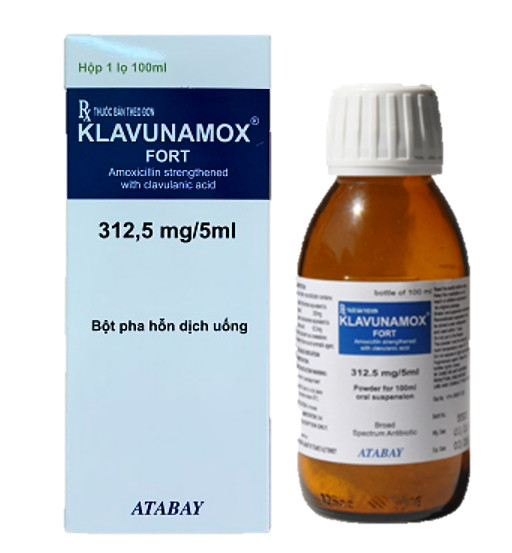 Klavunamox Fort 312.5/5ml Atabay Thổ Nhĩ Kỳ (Lọ/100ml) Date 10/2025