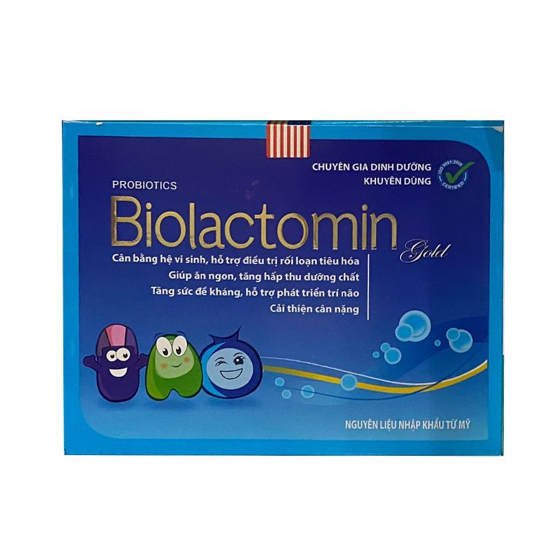 Probiotics Biolactomin Gold USA Pharma (H/30gói/3g) Xanh dương