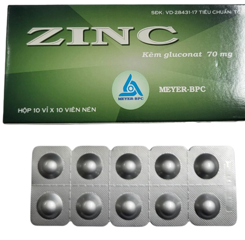 Zinc Kẽm Gluconat 70mg Meyer BPC (H/100v)