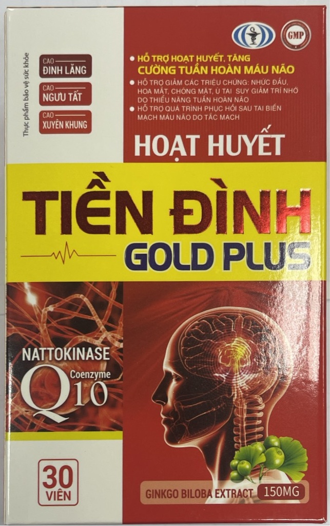 Hoạt Huyết Tiền Đình Gold Plus Tradiphar (Hộp/1 Lọ/30v)