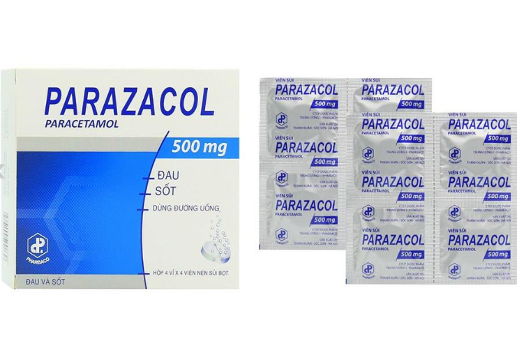 Parazacol Paracetamol 500mg sủi Pharbaco  (H/16v)