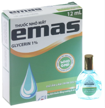 Dung Dịch Nhỏ Mắt Emas 1% (Cọc/10 lọ/12ml) 