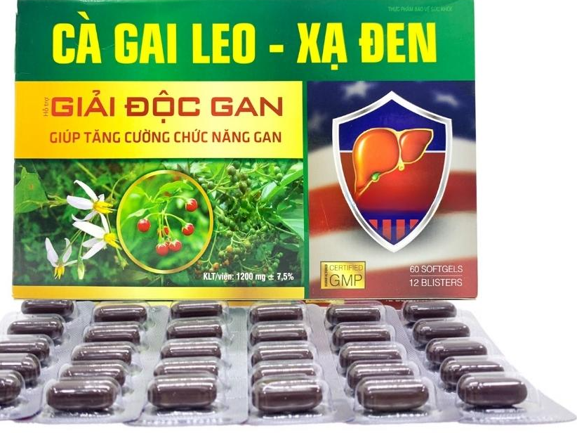 Giải độc gan cà gai leo xạ đen Tradiphar (H/60v)(hình gan)