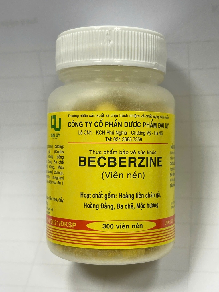 Becberzine berberin Đại Uy (Lọ/300v)