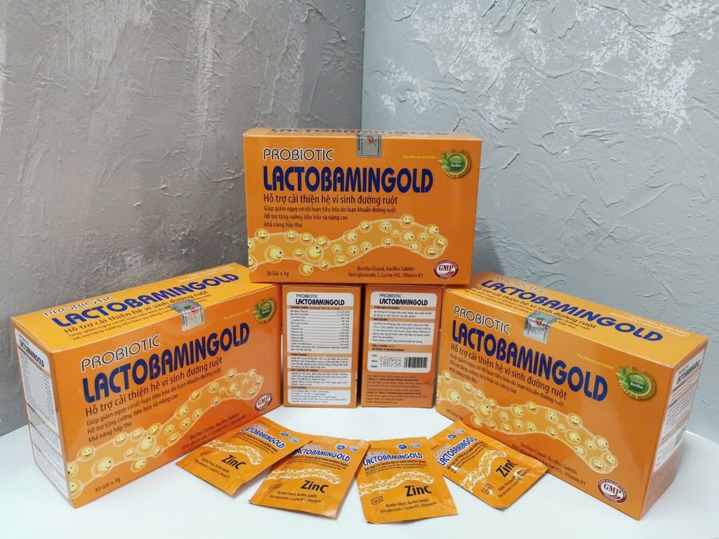 Probiotic Lactobamin Gold Akopha (H/30gói/3g) vàng