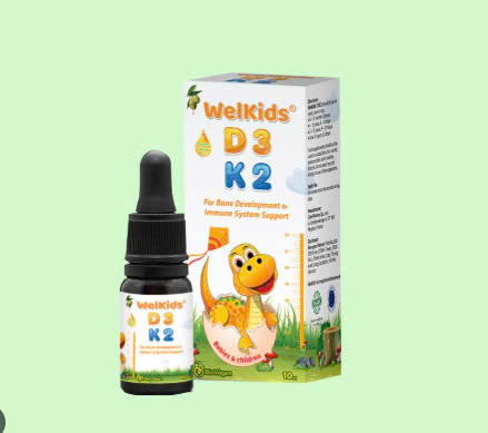 Siro Welkids D3K2 hỗ trợ hấp thụ canxi cho trẻ (Lọ/10ml) Date 10/2025