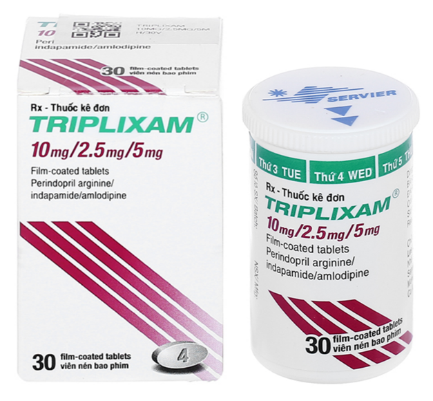 Triplixam 10mg/2.5mg/5mg Servier Pháp (H/30v) Date 02/2026