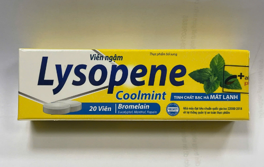 Viên Ngậm Lysopene Coolmint AlphaPharma (Tuýp/20v) Vàng