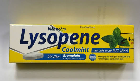 Viên Ngậm Lysopene Coolmint AlphaPharma (Tuýp/20v) vàng