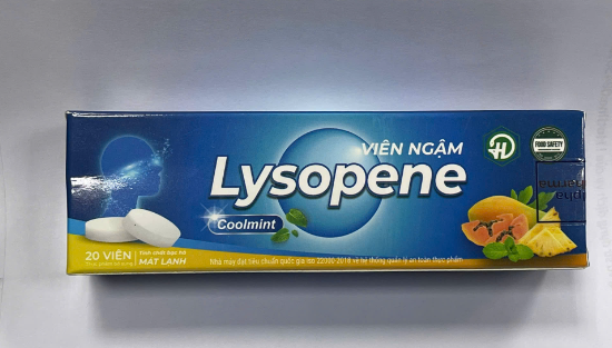 Viên Ngậm Lysopene Coolmint AlphaPharma (Tuýp/20v) Xanh