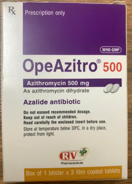 OpeAzitro Azithromycin 500mg OPV (H/3v) Date 07/2026