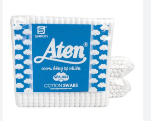 Tăm Bông Người Lớn Aten (Bịch/12 gói) Xanh