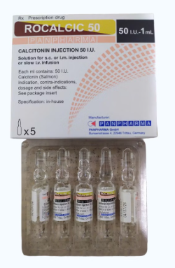 Rocalcic 100 Calcitonin tiêm 100IU/1ml (H/5o/1ml) 