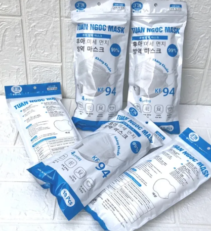 Khẩu trang KF94 Tuấn ngọc màu trắng (Gói/10 chiếc)