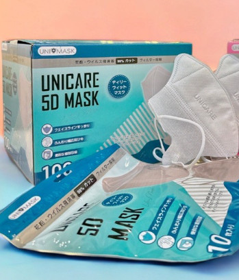 Khẩu trang Unicare 5D Xám (Hộp/100c)