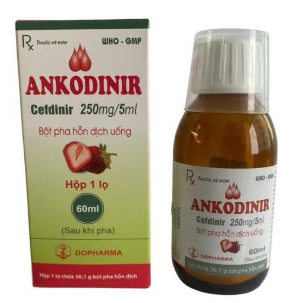 Ankodinir Cefdinir 250mg/5ml Dopharma (Lọ/60ml) Lọ To
