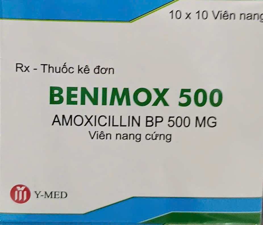 Benimox Amoxicillin 500mg Ấn Độ (H/100v) Date 12/2026