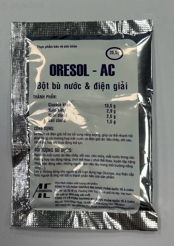 ORESOL - AC Bột bù nước & điện giải Á Châu ( Gói/20,5g)