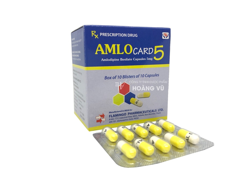 Amlocard Amlodipin 5mg Flamingo Ấn Độ (H/100v)
