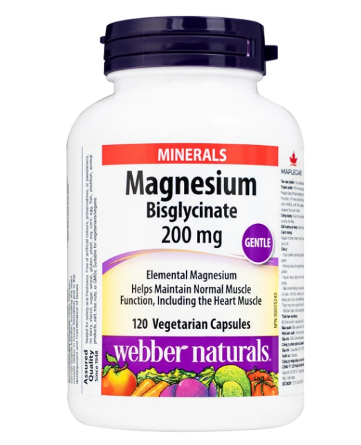 Magnesium Bisglycinate Webber Naturals (Lọ/120 viên)
