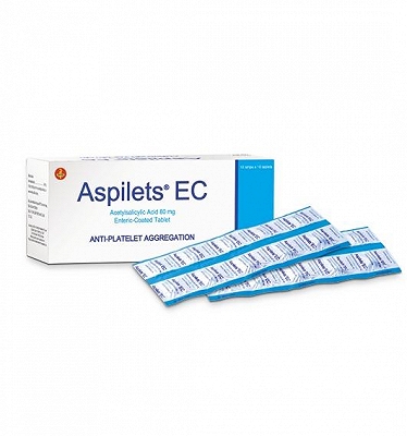 Aspilets Ec Acetylsalicylic Acid 80mg United Pharma (H/100v) Date 10/2027