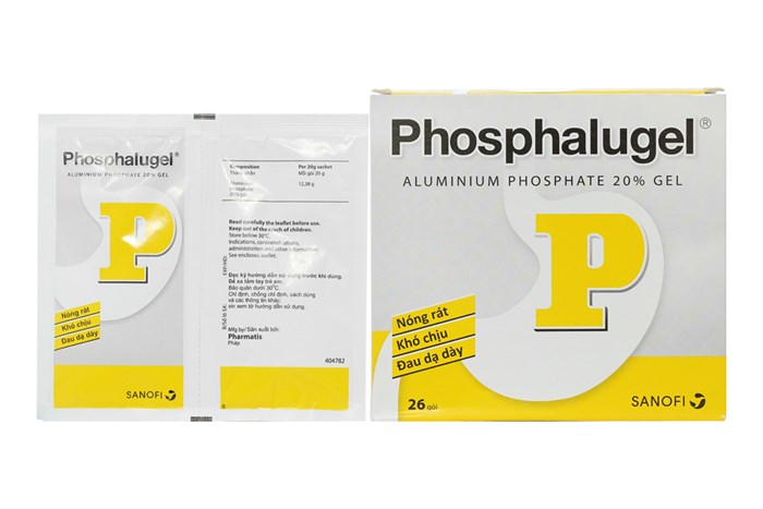 Phosphalugel Aluminum phosphat 12.38 Sanofi (H/26gói)