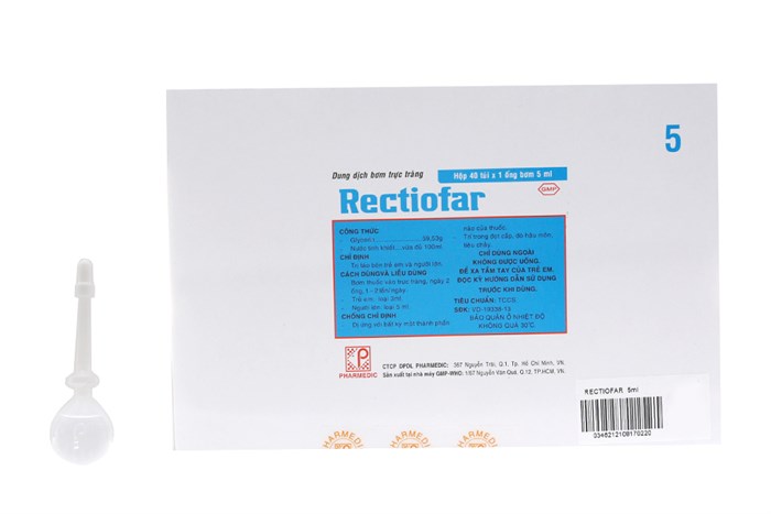 Rectiofar thụt người lớn Pharmedic (H/40o/5ml)