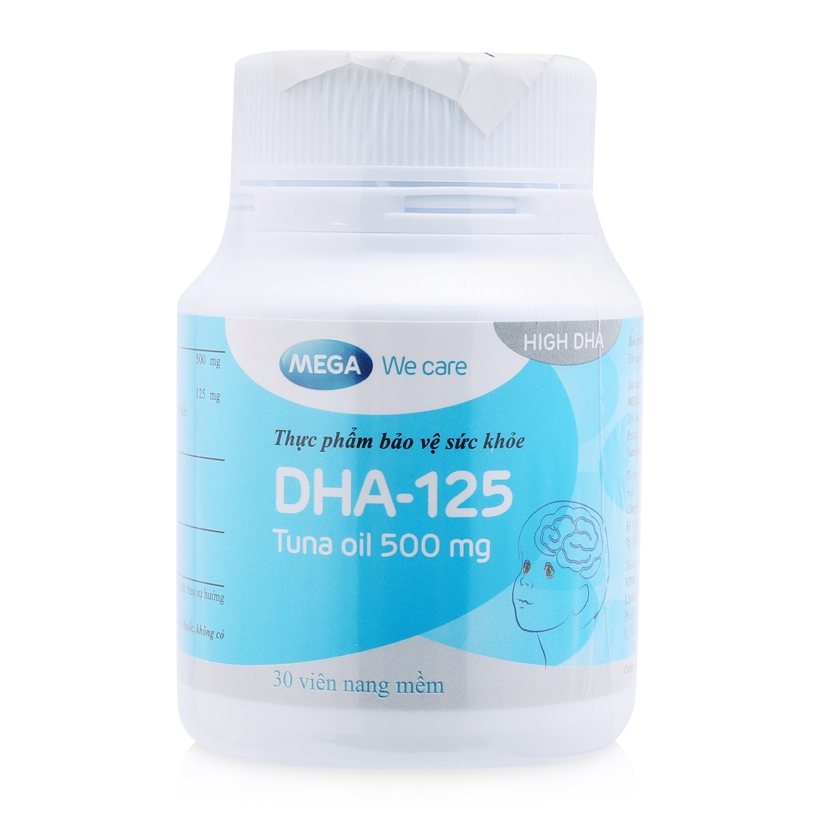 DHA 125 Tuna Oil 500mg Mega (Lọ/30v)