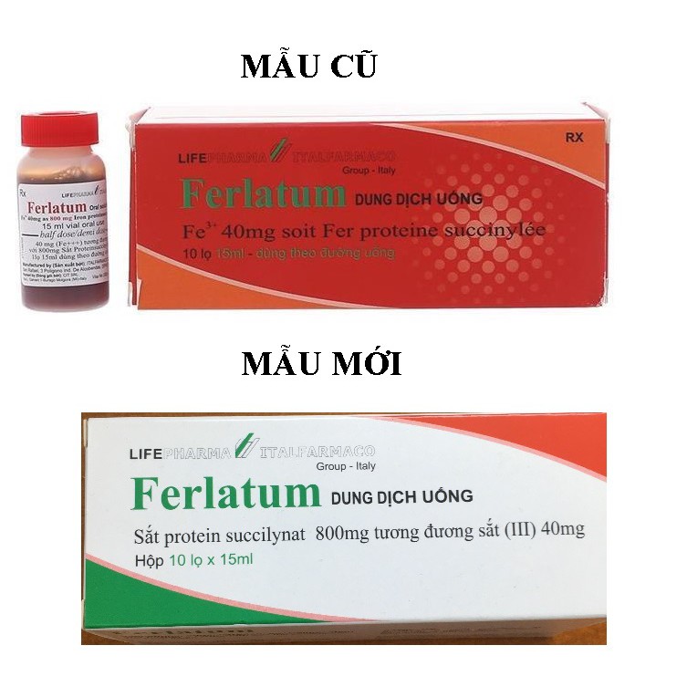 Ferlatum thường Sắt 40mg dung dịch uống Ý (H/10lọ/15ml)