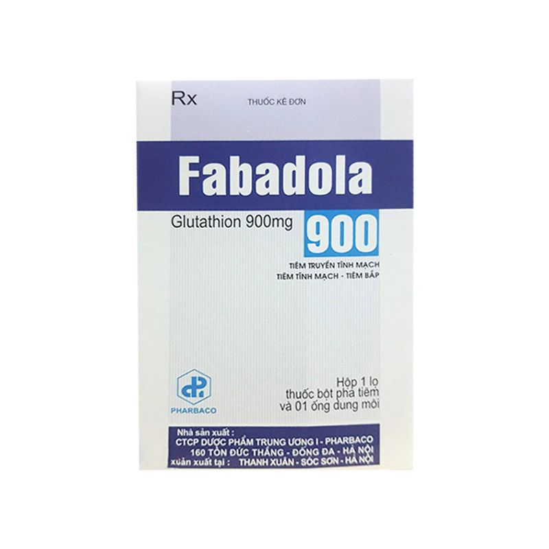 Fabadola Glutathion 900mg bột pha tiêm TW1 Pharbaco (H/1lọ/1o)