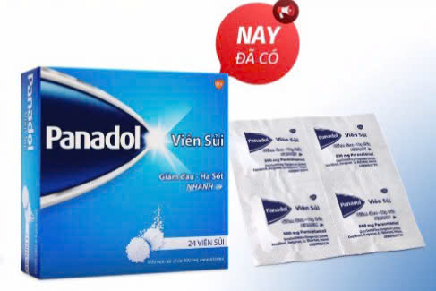 Panadol 500mg  Viên Sủi GSK (H/24v) Mẫu mới màu xanh