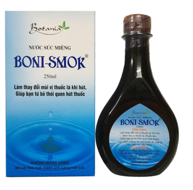 Boni Smok Nước Súc Miệng Cai Thuốc Lá Botania (Chai/250ml) Date 01/2027