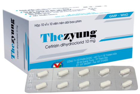 Thezyung Cetirizin 10mg Thanh Hóa (H/100v) (thay thế zyzocete)