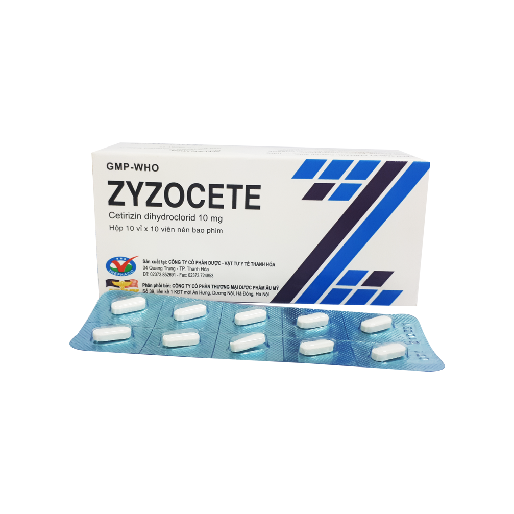 Zyzocete Cetirizin 10mg Thanh Hóa (H/100v) Date 09/2025