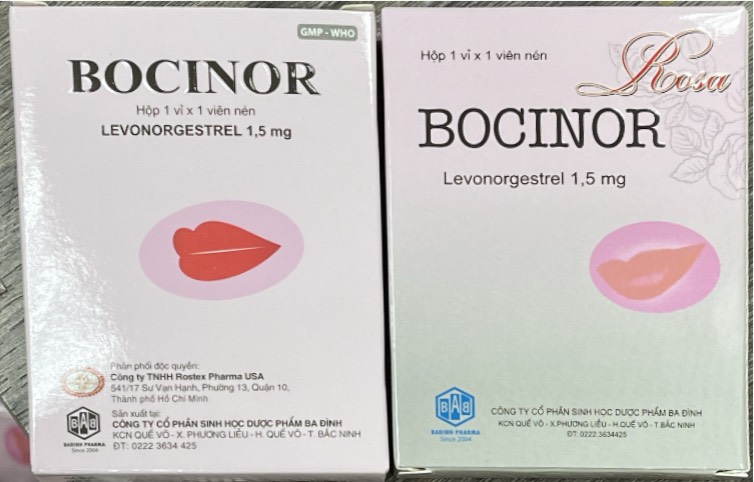 Bocinor  Levonogestrel 1.5mg tránh thai khẩn cấp 72h Ba Đình (H/1v)