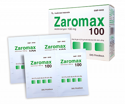  Zaromax Azithromycin 100mg DHG Hậu Giang (H/24gói/0/75g)