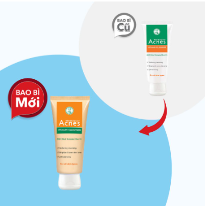 Acnes Vitamin Cleanser Kem Rửa Mặt Rohto (Tuýp/100g)