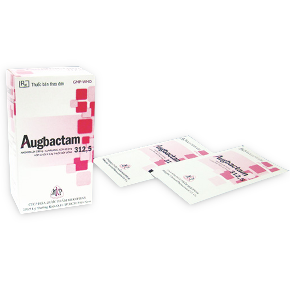 Augbactam 312,5mg bột pha hỗn dịch Mekophar (H/12gói)