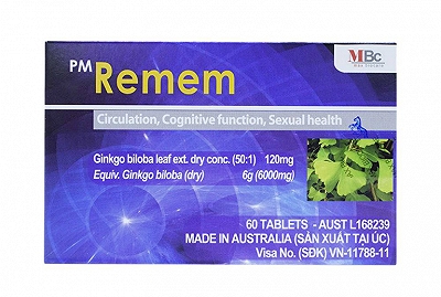 PM Remem Ginkgo Biloba 120mg Max Biocare (H/60v) Date 11/2026