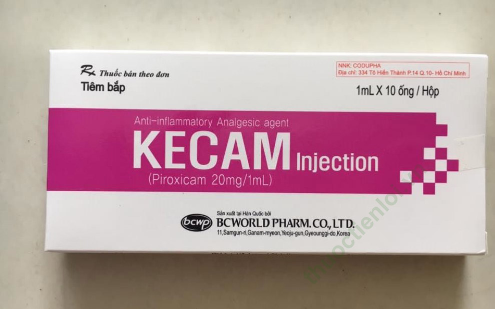 Kecam Piroxicam 20mg/1ml tiêm Hàn Quốc (H/10o/1ml) Date 02/2025