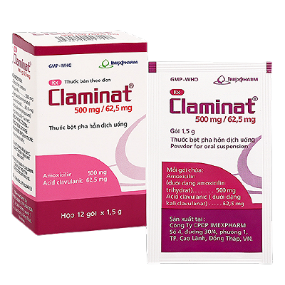 Claminat 500/62.5mg Imexpharm (H/12gói)