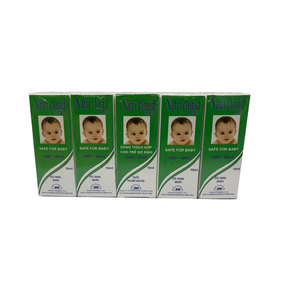 Natri Clorid 0.9% nhỏ mắt Hà Nội (Cọc/10lọ/10ml) Date 06/2027