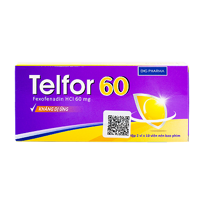  Telfor Fexofenadin 60mg DHG Hậu Giang (H/20v)