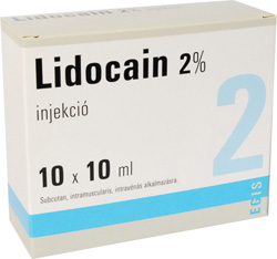 Lidocain 2% tiêm Egis Hungary (H/10o/10ml)