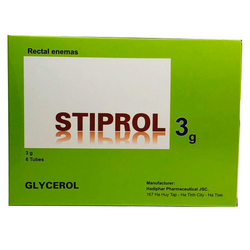 Stiprol Glycerol 2.25g/3g Thụt TE Hà Tĩnh (H/6tuýp/3g)