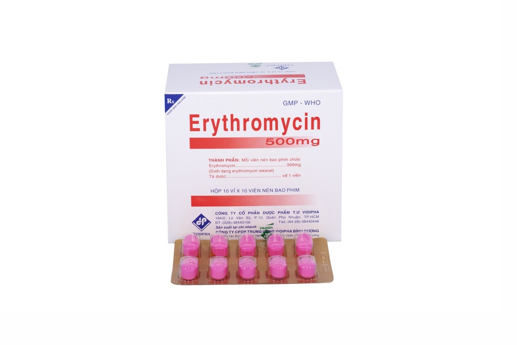  Erythromycin 500mg Vidipha (H/100v)